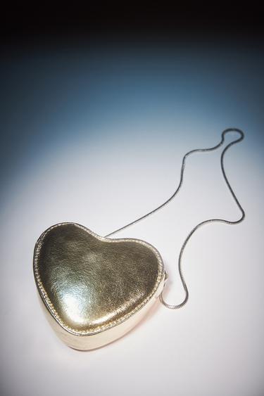 METALLIC HEART CROSSBODY BAG - Gold by Zara - Image 0