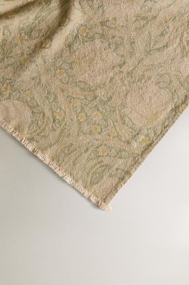 PLAID LIN COTON FLEURS MORRIS & CO. - Vert de Zara - Image 2