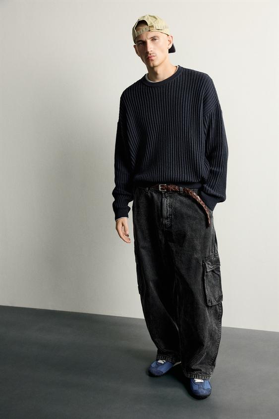 PULL COUPE BOXY STRUCTURÉ - Bleu marine de Zara - Image 6