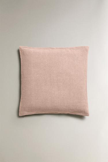 LINEN CUSHION COVER - Chalk pink by Zara