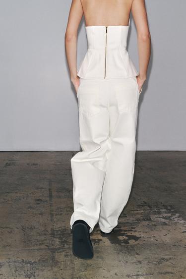 PANTALON COTON ZW COLLECTION - Blanc de Zara - Image 2