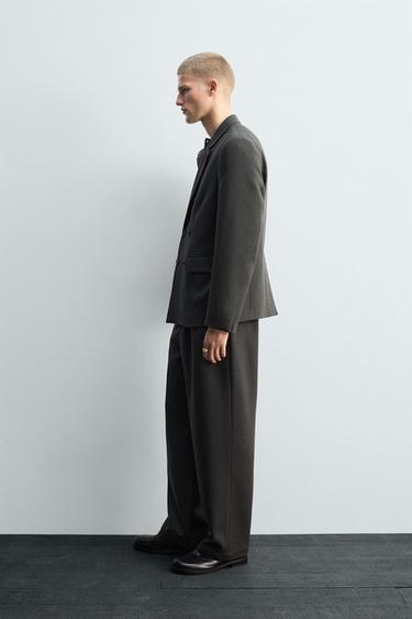 LIMITED EDITION 100% WOOL SUIT TROUSERS - Green / Blue by Zara - Image 3
