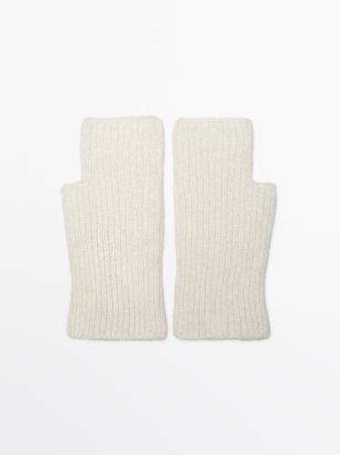 Zara Alpaca blend mittens - White - Image 0