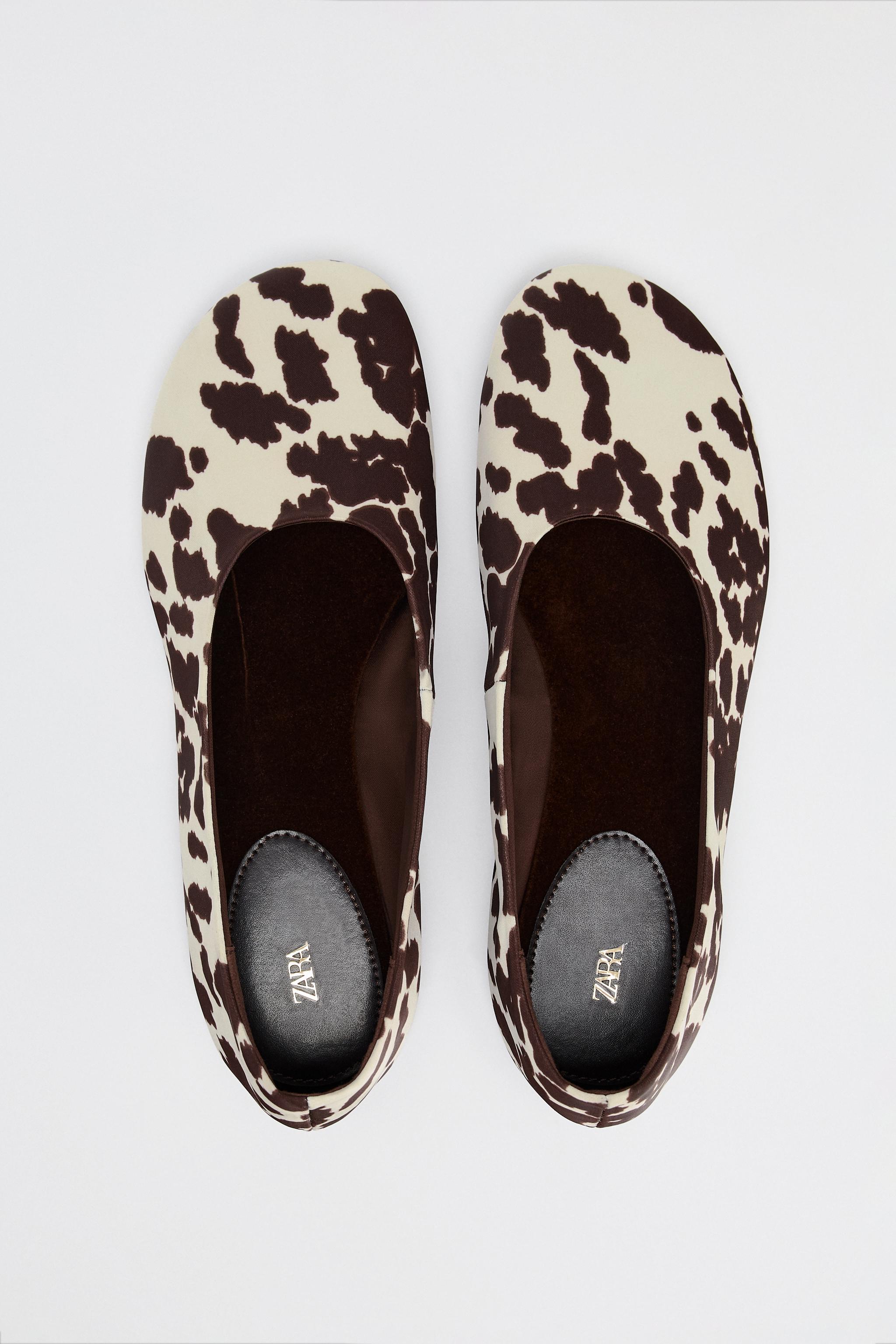 ANIMAL PRINT FABRIC BALLET FLATS - Multi-color | ZARA United