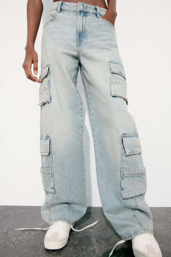 MID-RISE TRF CARGO JEANS - Blue