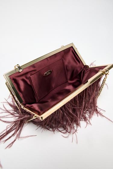 MINAUDIÈRE À PLUMES - Bordeaux de Zara - Image 5