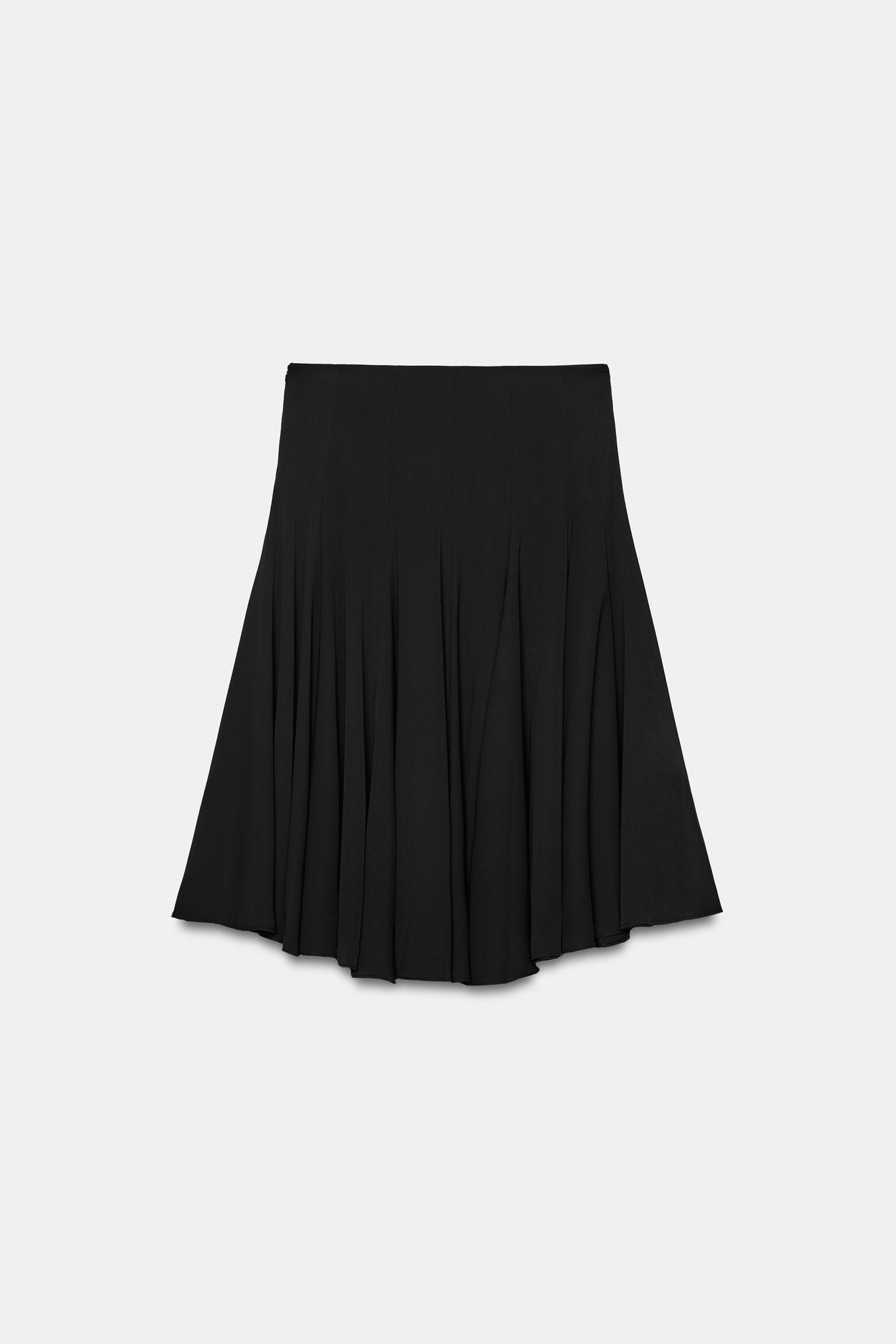Женская юбка Zara ZW Collection MIDI Volume, цвет: Чёрный — фото 8
