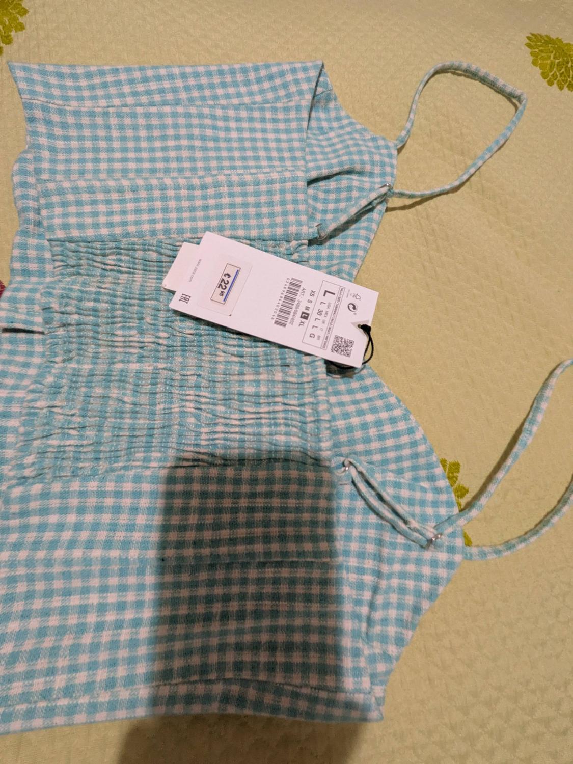 GINGHAM CORSETRY-INSPIRED TOP - Image 4