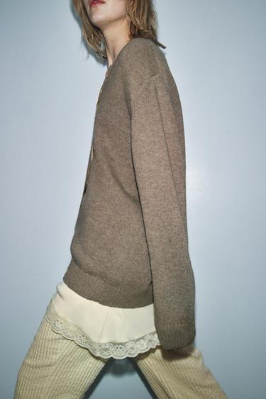 ნაქსოვი მაისური შალის ნარევით - Zara-ს Light mink