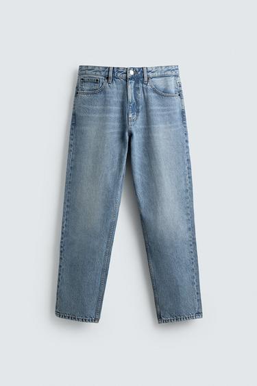 SLIM TAPERED FIT JEANS - Mid-blue by Zara