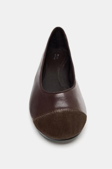 BALLERINES EN CUIR - Marron de Zara - Image 5