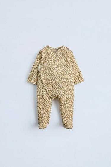 PADDED FLORAL ONE-PIECE SUIT - Ochre by Zara