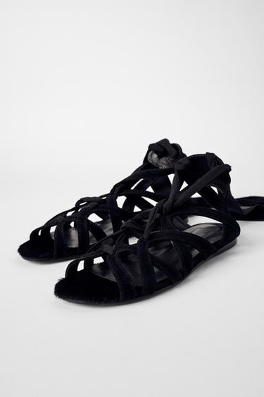 SANDALES PLATES KATE MOSS X ZARA - Noir de Zara - Image 3
