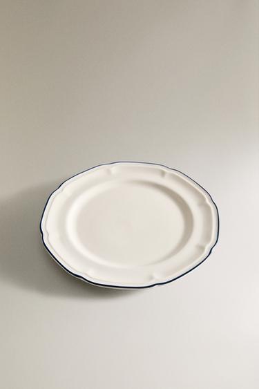 ASSIETTE PLATE FILET CONTRASTANT - Bleu de Zara - Image 1