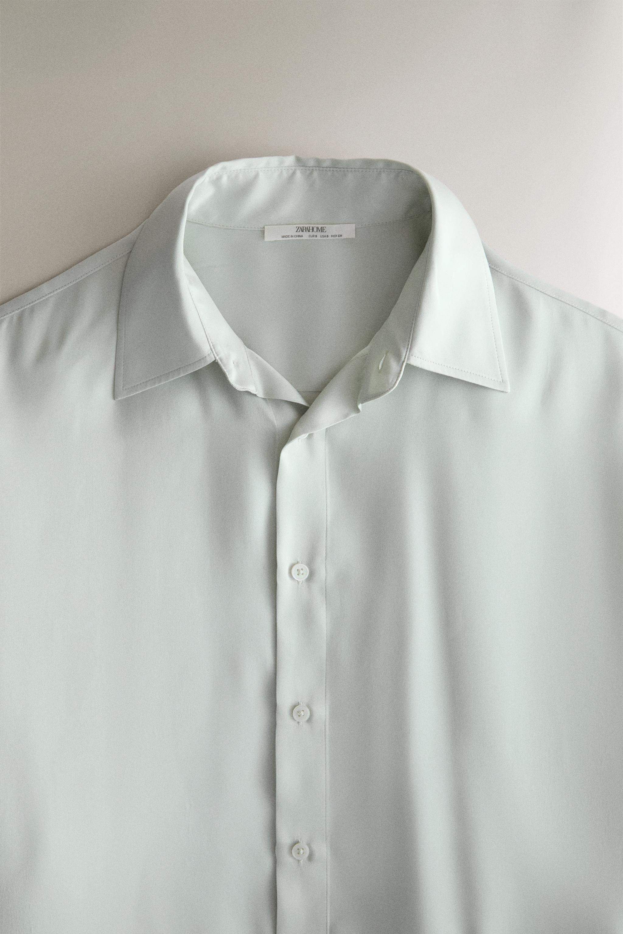 MULBERRY SILK SHIRT — Sea green