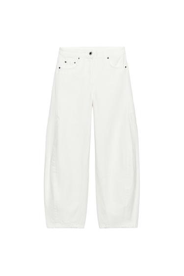 JEANS ZW COLLECTION ANKLE BALLOON TIRO MEDIO - Blanco de Zara