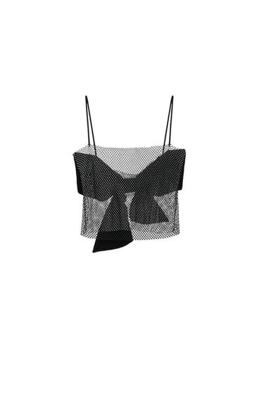 RHINESTONE MESH TOP