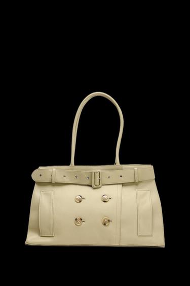 CITYTASCHE AUS LEDER MIT GÜRTEL - Beige von Zara - Bild 0