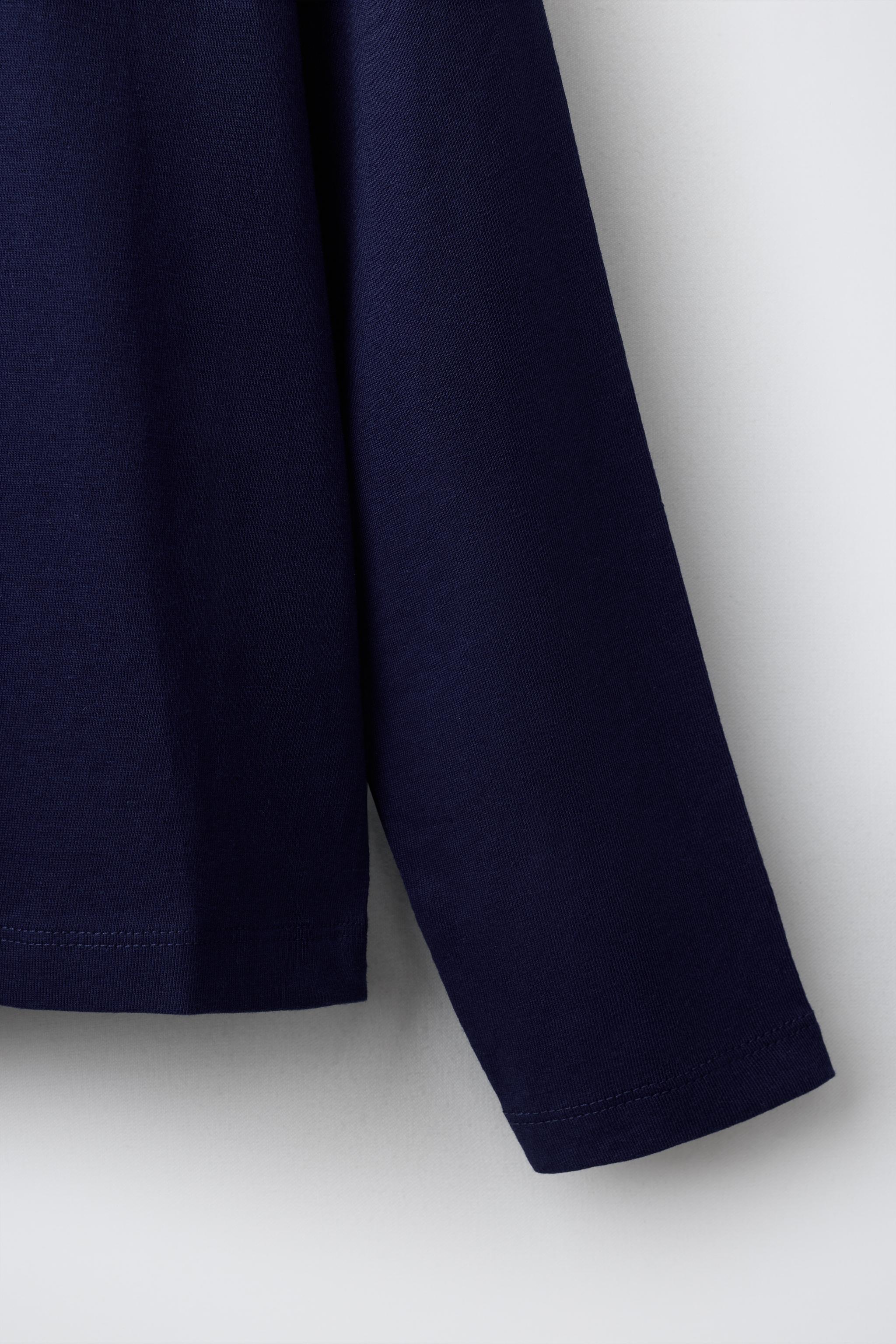 Детские футболки Zara PLAIN LONG SLEEVE T-SHIRT — фото 4