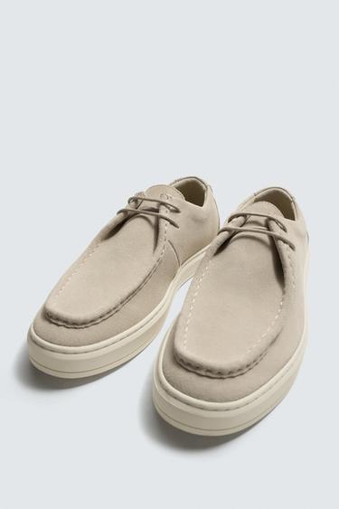 CASUAL LEATHER SHOES - Ecru White by Zara - Image 4
