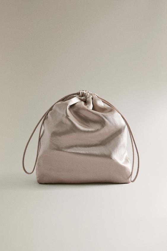 LARGE SILK BAG - Ecru White by Zara - Image 0