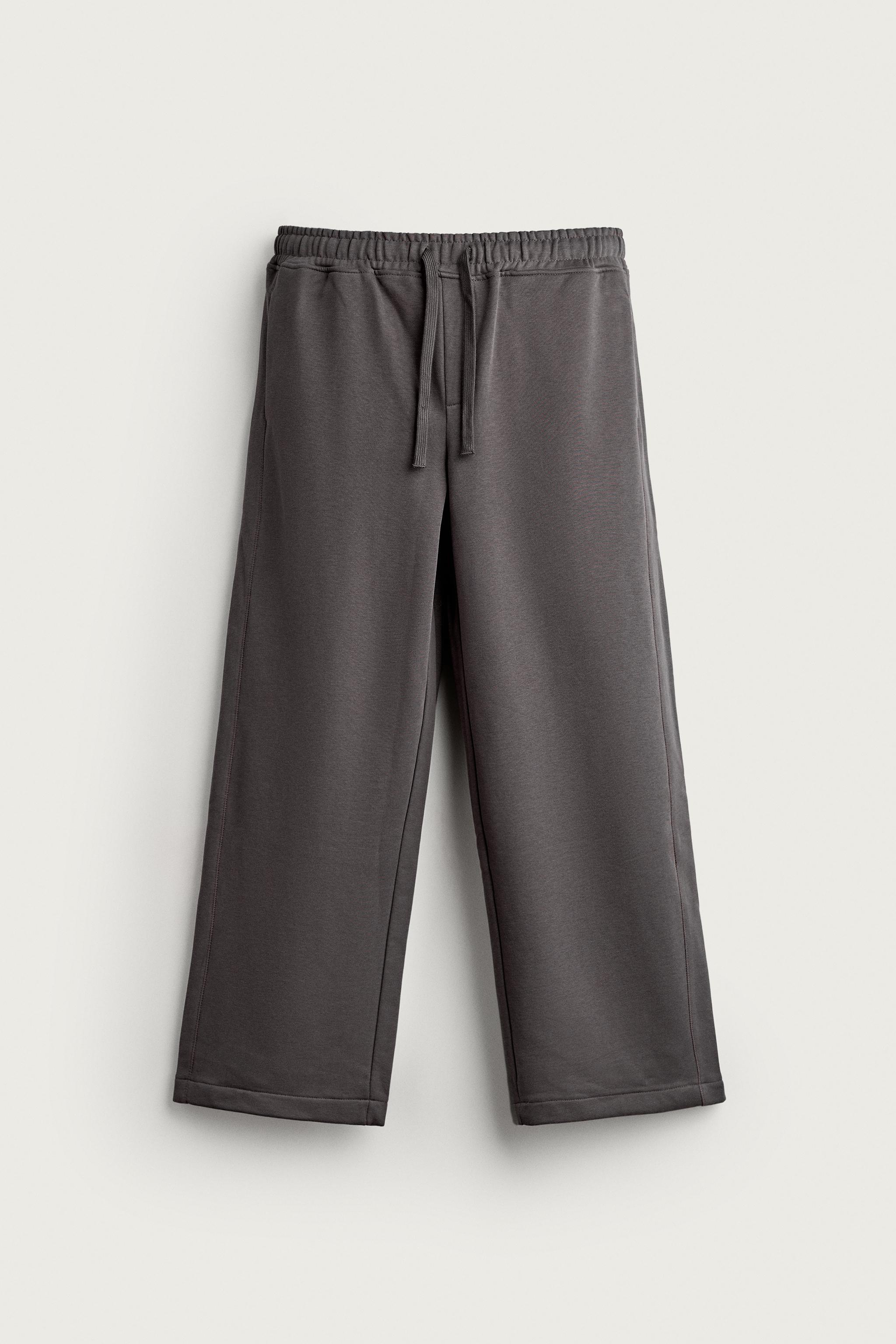BASIC STRAIGHT-FIT SWEATPANTS — Dark anthracite