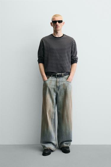JEANS BAGGY FIT LAVADO EFECTO VINTAGE - Azul de Zara