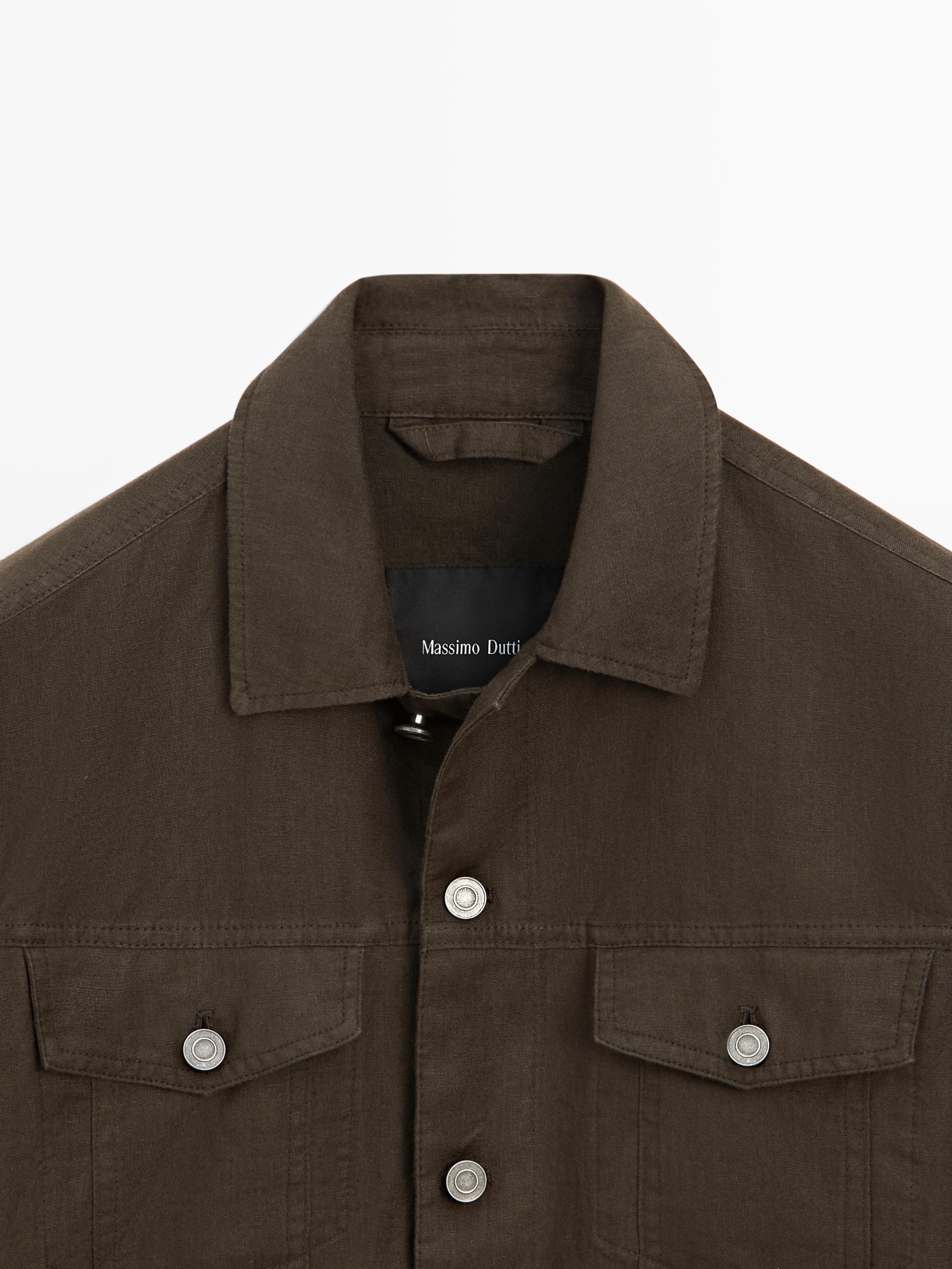 100% linen cardigan with pocket details