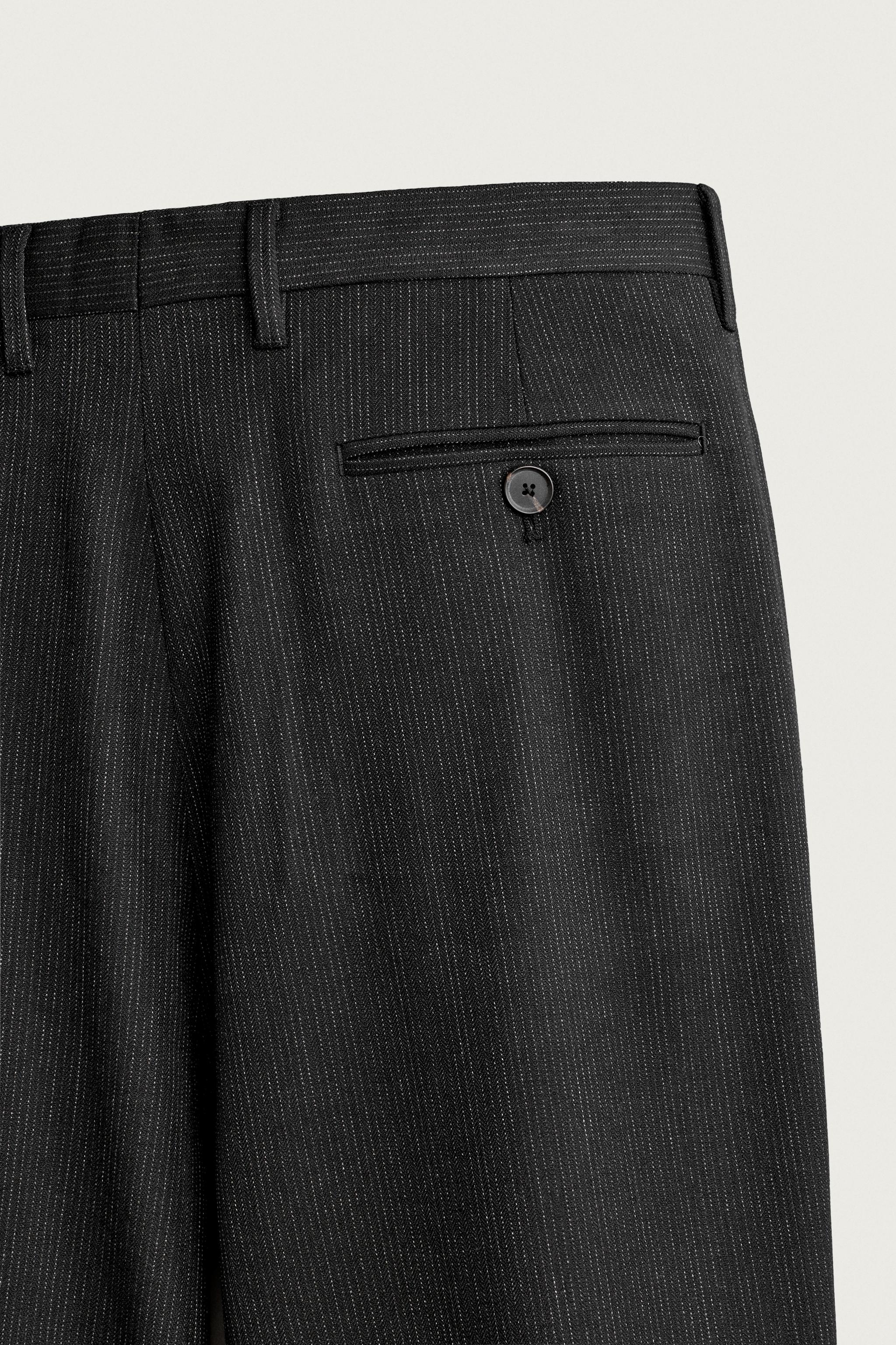 RELAXED FIT STRIPED SUIT PANTS