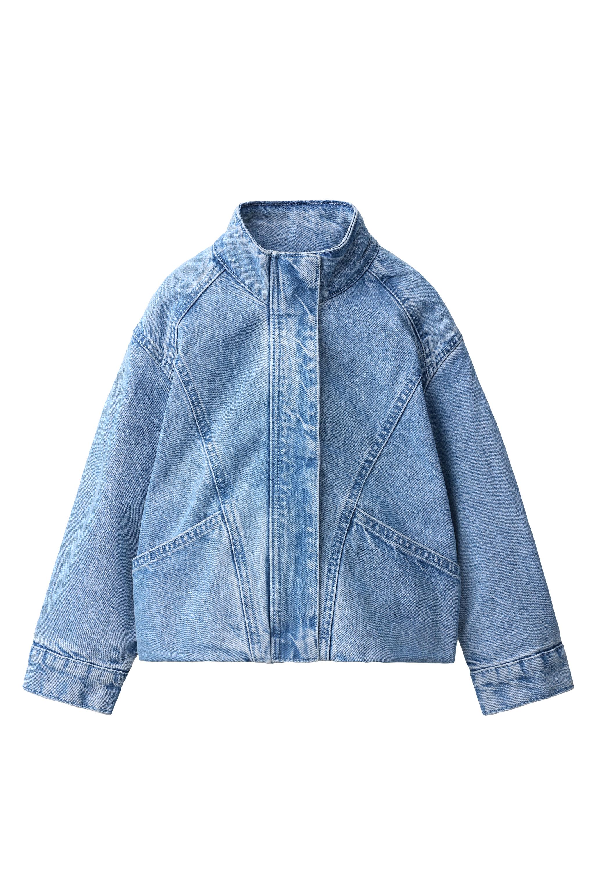 JAQUETA JEANS COM COSTURAS - Azul | ZARA Brasil
