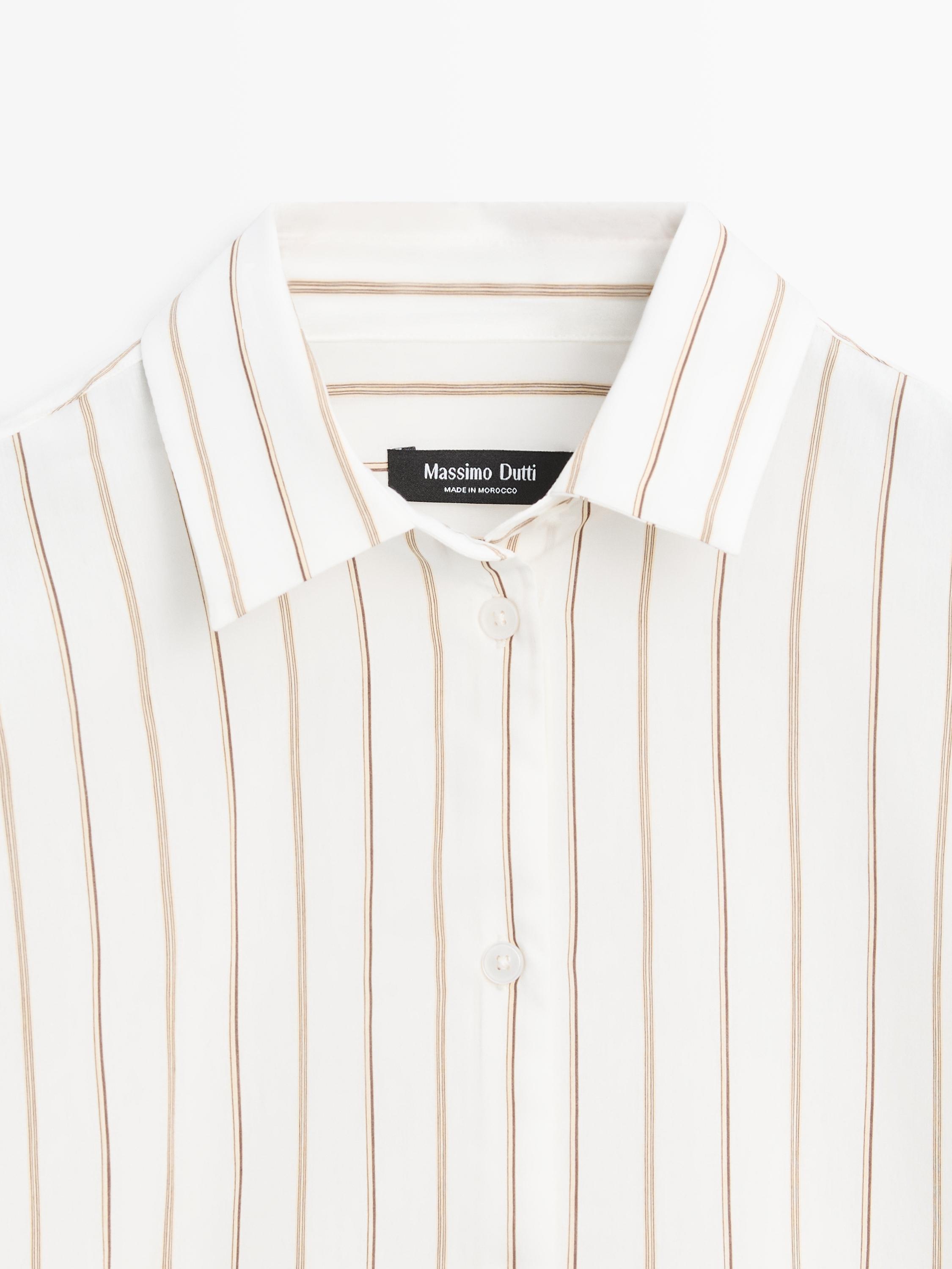 Flowing tricolor striped shirt