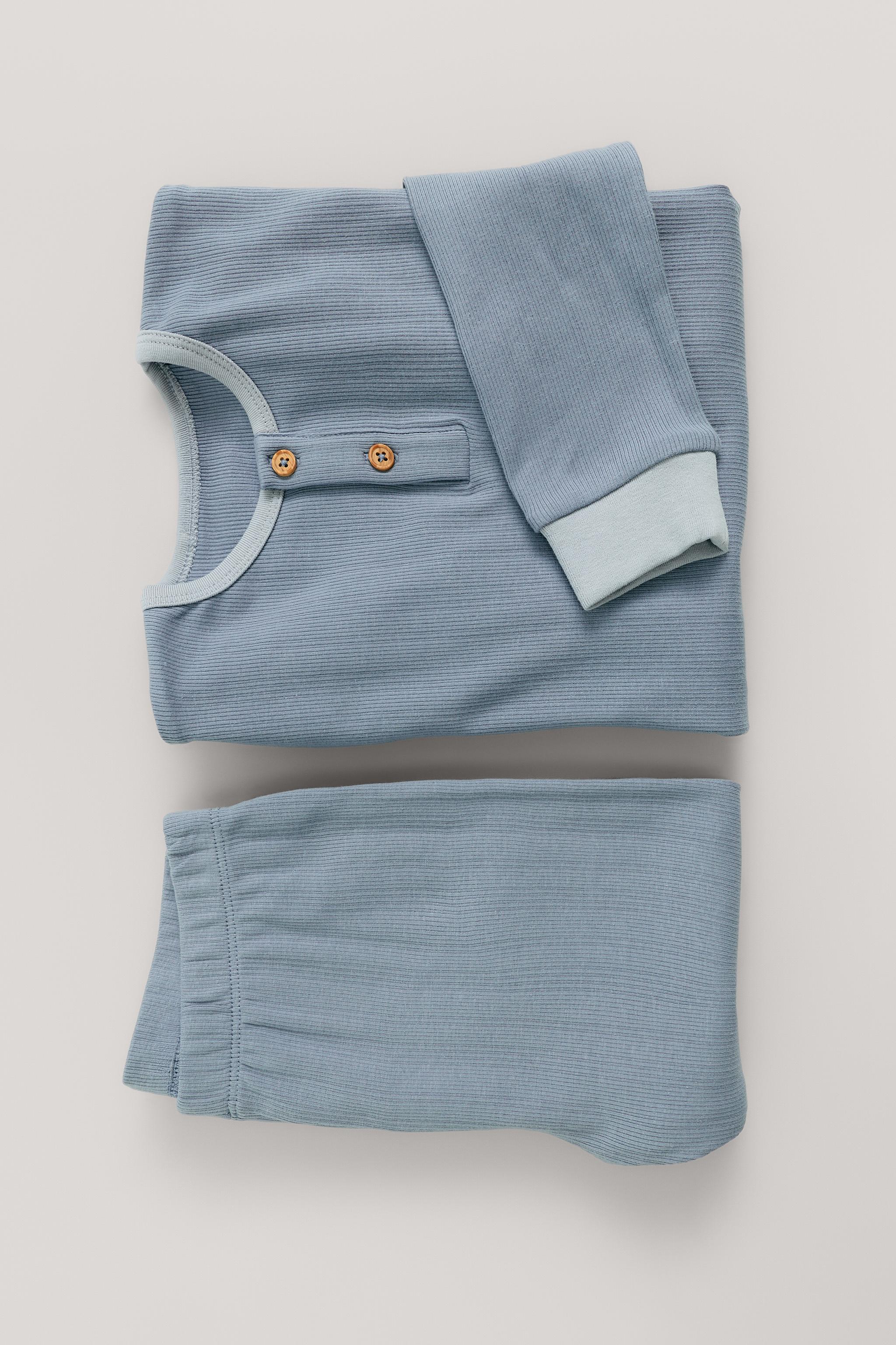 2-6 YEARS / PLAIN TEXTURED PYJAMAS — Blue