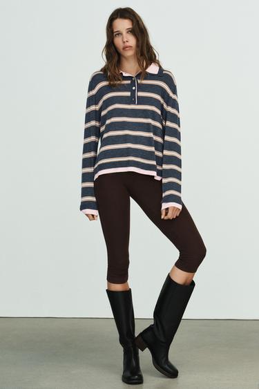 STRIPED COMBINED KNIT POLO SHIRT - Multicoloured by Zara