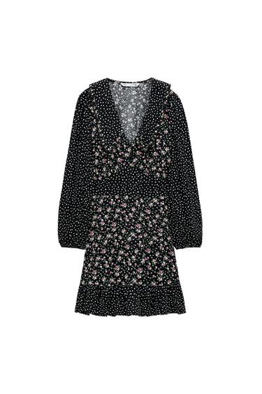 MINI DRESS WITH CONTRAST PRINT