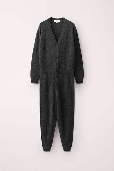 WOOL BLEND LONG JUMPSUIT CREATED BY CARAMEL LONDON X Zara — Gray marl 1