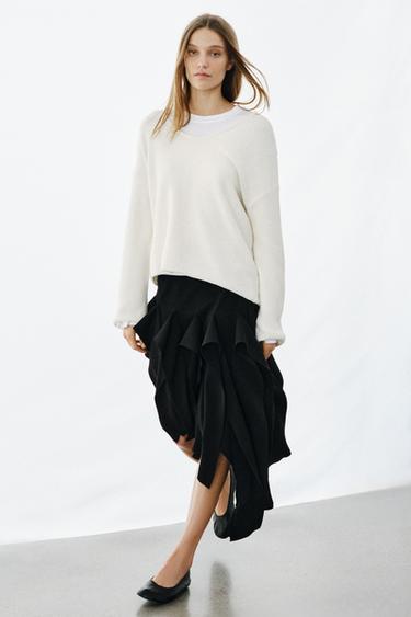 ZW COLLECTION ASYMMETRIC SKIRT - Black by Zara - Image 4