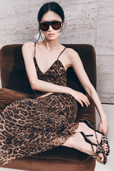 PRINTED HIGH-HEEL SANDALS - Leopard by Zara