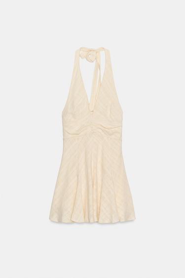 RUSTIC HALTER NECK MINI DRESS - Mid-ecru by Zara - Image 5