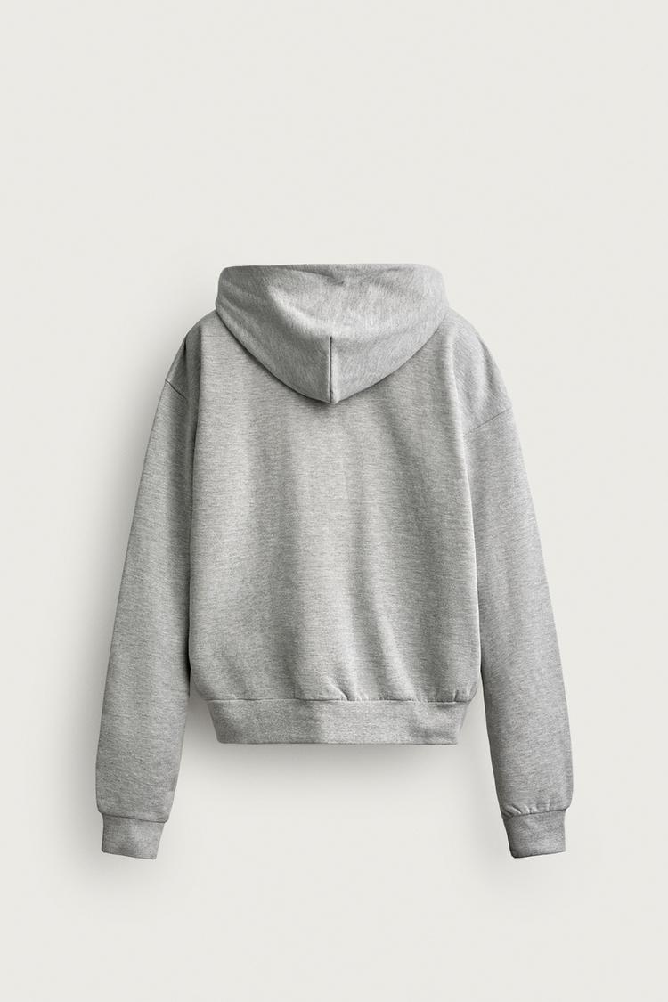 Sudadera con capucha básica de corte boxy y cremallera 7