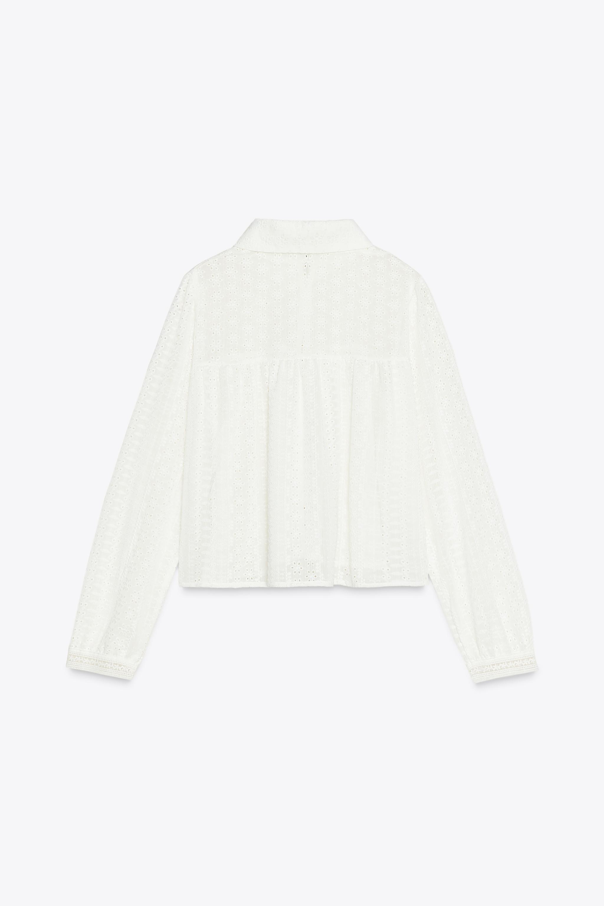EYELET EMBROIDERY SHIRT - White | ZARA United States