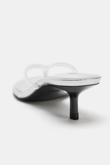 SANDALES À TALONS EFFET MÉTALLISÉ - Transparent de Zara - Image 5