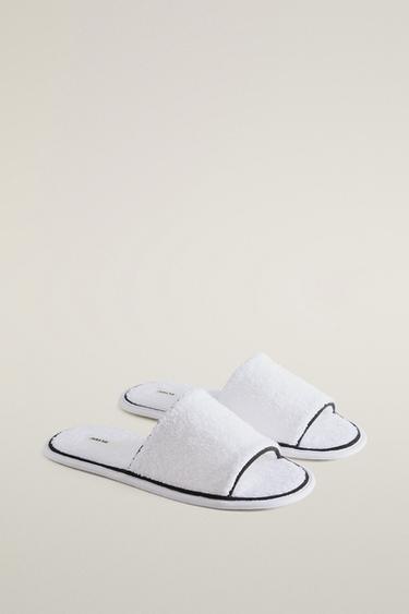 BATH TOWEL SLIDES WITH PIPING — White 2