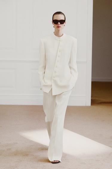 ÁO BLAZER VẠT ĐẮP CHÉO ĐÍNH KHUY ZW COLLECTION - Kem từ Zara