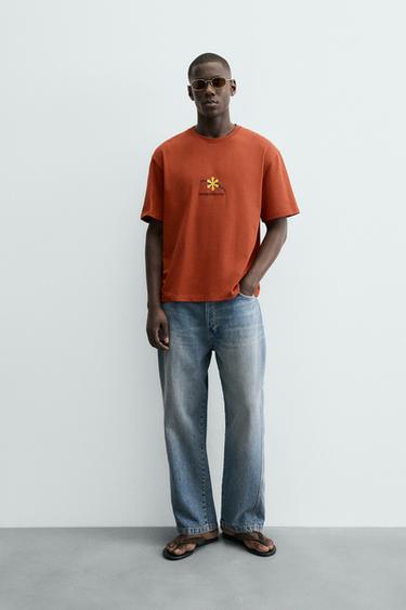 CAMISETA ESTAMPADOS COMBINADOS - Rojizo de Zara - Imagen 0