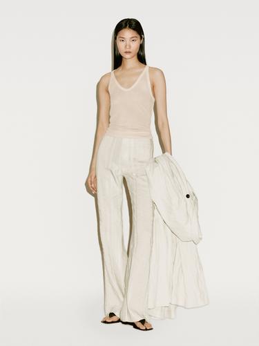 Zara 100% mulberry silk strappy top - Limited Edition - Beige - Image 0