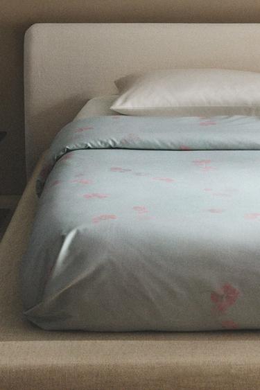 フラワー 掛け布団カバー&ピローケースセットウォーターグリーンZaraのフラワー 掛け布団カバー&ピローケースセット - ウォーターグリーン