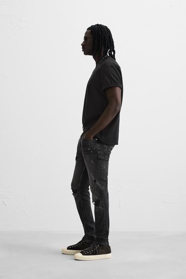 JEAN SKINNY DÉCHIRÉ - Charbon de Zara - Image 3