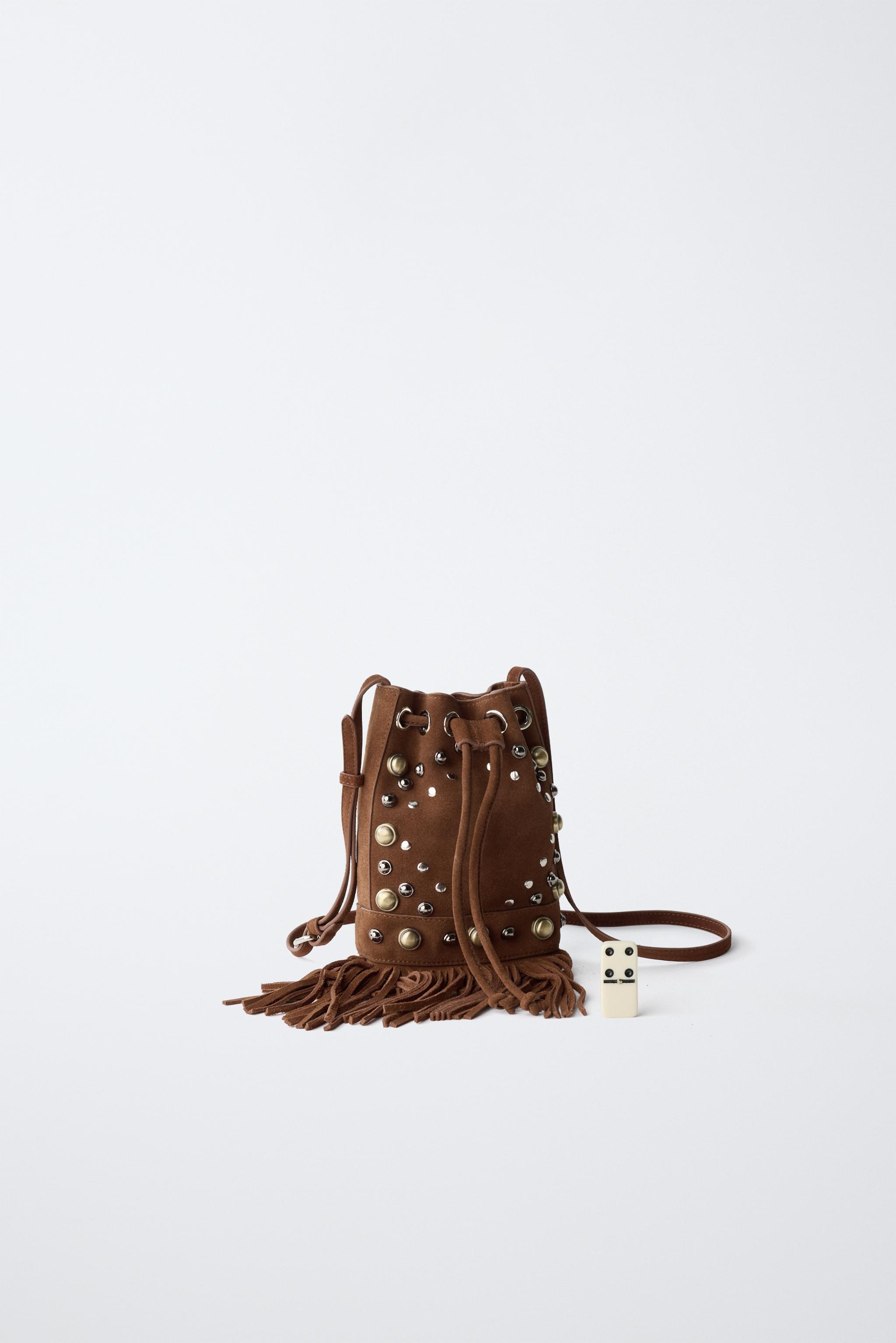 BOURSE EN CUIR À FRANGES