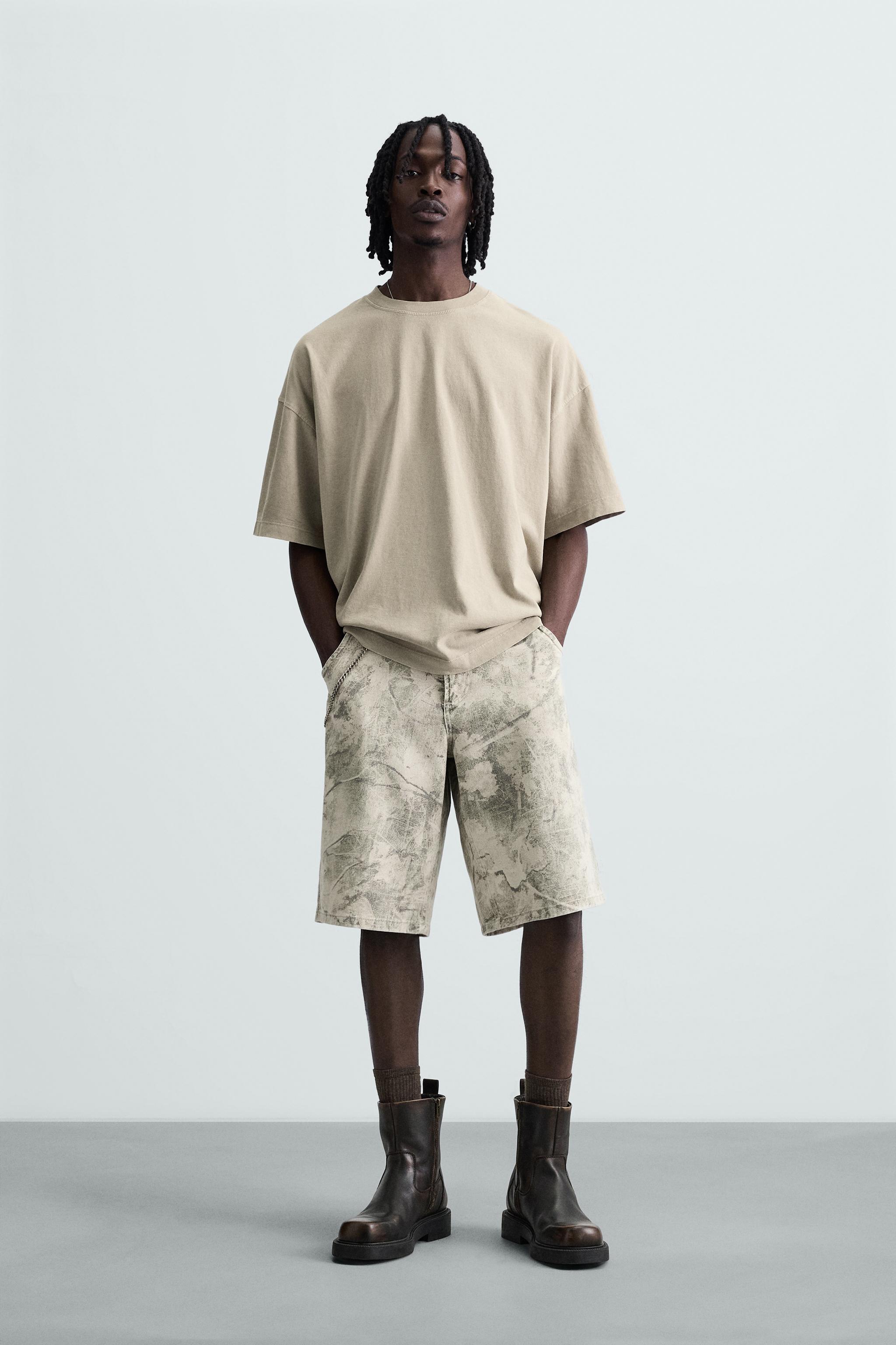 25SS joone joonam バラクラバ フード BERMUDA RELAXED FIT ESTAMPA ABSTRATA - estamp-2 | ZARA Brasil