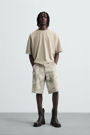 ABSTRACT PRINT RELAXED FIT BERMUDA SHORTS - Printed by Zara - Image 0